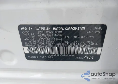 2017 Mitsubishi Outlander Se from USA, damaged, VIN JA4AZ3A35HZ054965